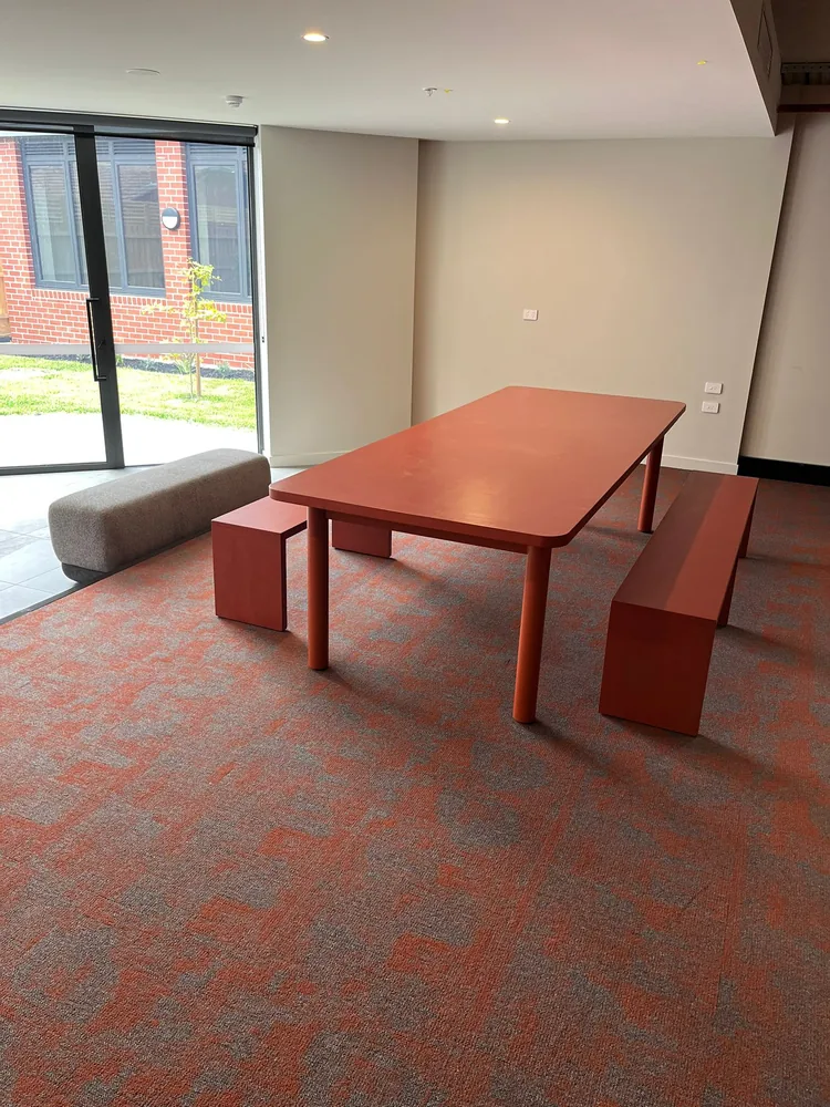 IGLU Mascot communal table and installed furniture setting