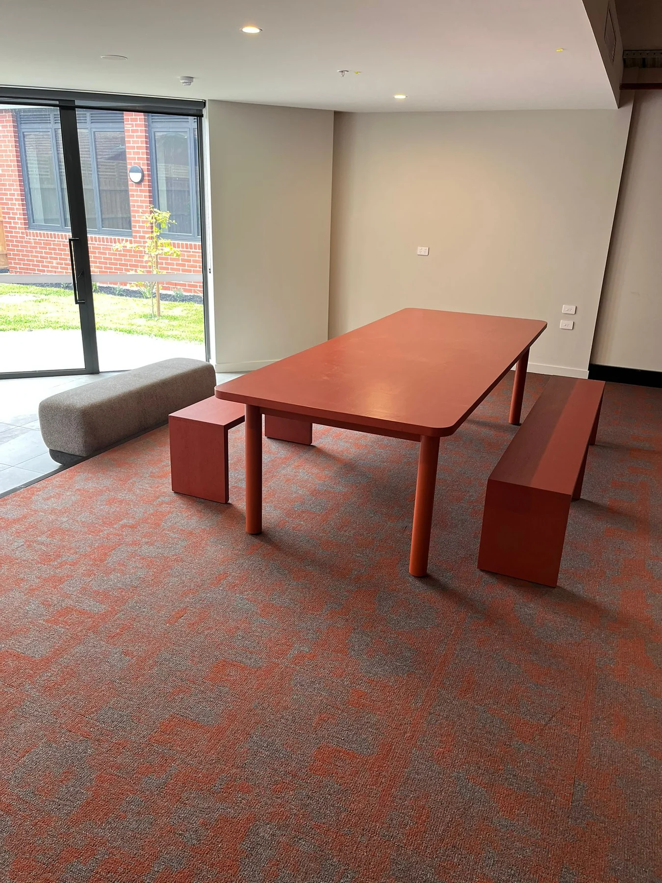IGLU Mascot communal table and installed furniture