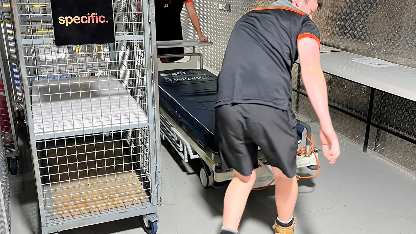 Specific project crew handling and placing furniture on site